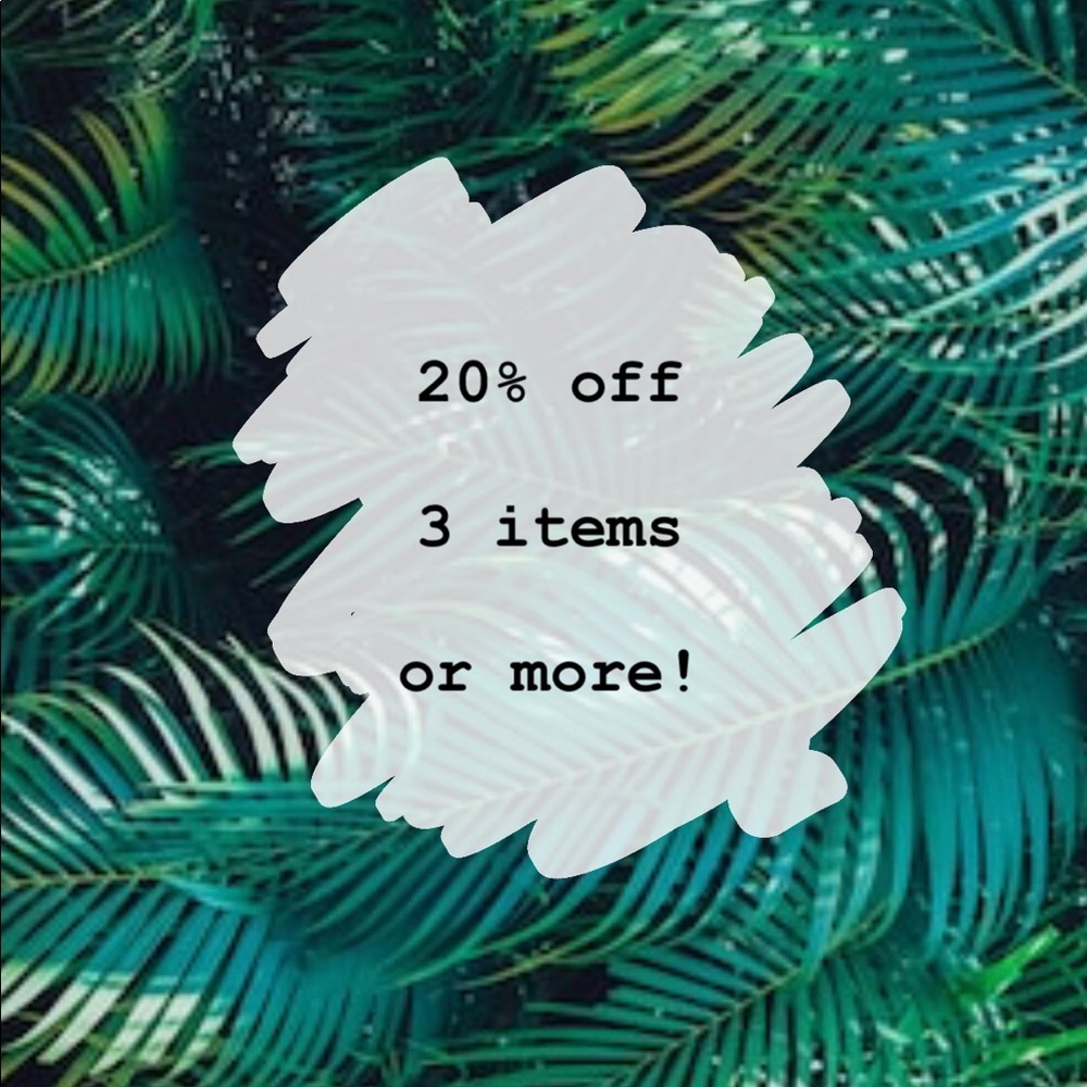20 % off 3 items or more